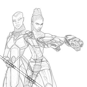 Shury and Okoye coloring pages