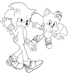Sonic and Tails from Sonic Movie 2 coloring pages