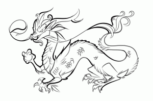 Strong Chinese Dragon coloring pages