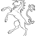 Strong unicorn coloring page
