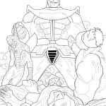 Thanos destroying avengers coloring page