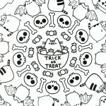 Trick or Treat Pusheen coloring pages