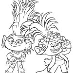 Trolls singing coloring pages