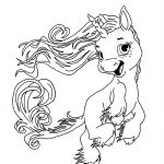 Unicorn baby colouring page