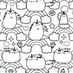 Unicorns Pusheen Cats coloring pages