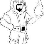 Wizard with fire coloring pages