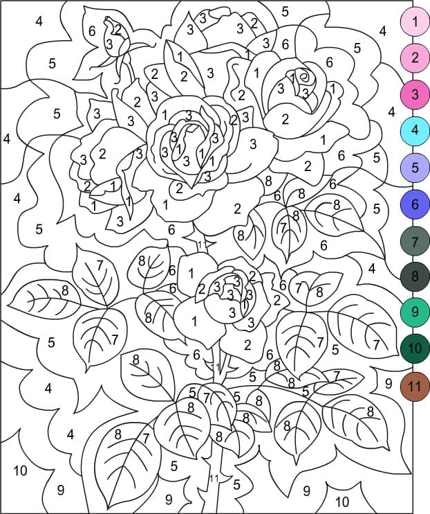 Adult Color by Number coloring page - Coloring pages 🎨