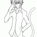 Anime Boy Cat coloring pages