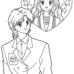 Anime Boy in Love coloring pages
