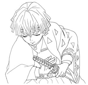 Anime Zenitsu anime coloring pages