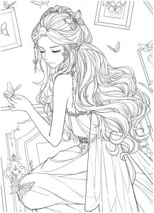 Anime coloring pages for adults