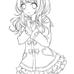 Anime shy girl coloring pages
