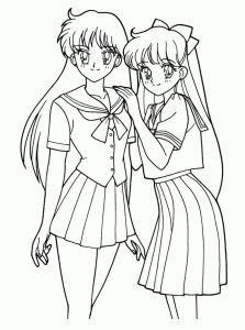 Anime sisters coloring pages