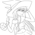 Anime witch girl coloring pages