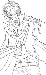 Awesome Anime Boy coloring pages