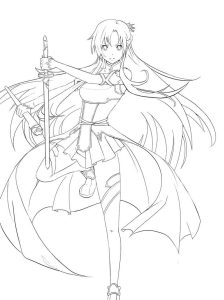 Beautiful Asuna coloring pages