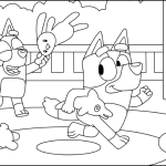 Bluey scene coloring pages