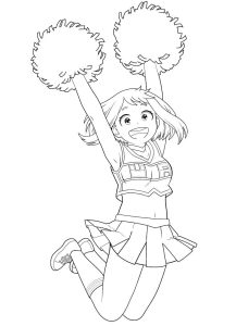 Cheerleader Uraraka Ochako coloring pages