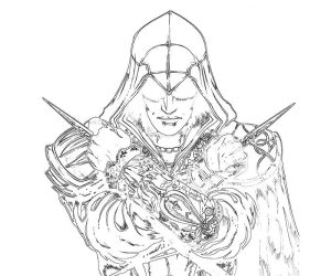 Digital Assassins Creed coloring pages
