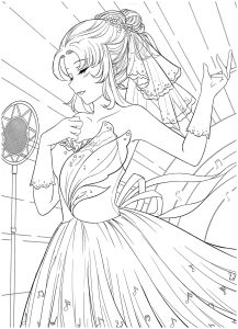 Digital Singing Girl coloring pages