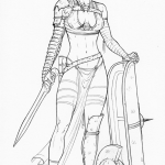 Digital Warrior Women coloring pages