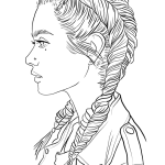 Digital Woman Portrait coloring pages