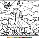 Dog Color by Number coloring pages