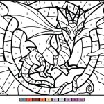 Dragon Color by Number coloring pages