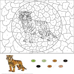 Forest Animals Color by Number coloring pages