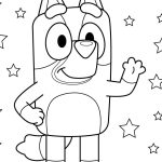 Friendly Bluey coloring pages