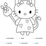 Hello Kitty Color by Number coloring pages