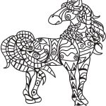 Horse Zentangle coloring pages
