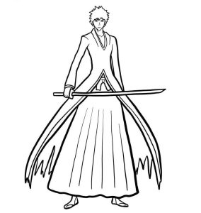 Ichigo Kurosaki Bleach Main Character coloring pages