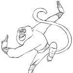 Kong Fu Panda Master Monkey coloring pages