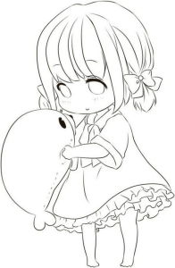 Little Anime girl coloring pages