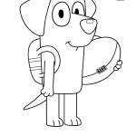 Lucky Bluey coloring pages