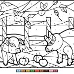 Pigs Color by Number coloring pages