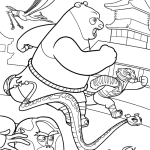 Po Runs with The Furious Five coloring pages
