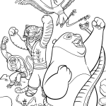 Po with The Furious Five coloring pages