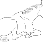 Sitting horse coloring pages