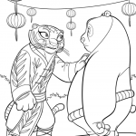 Tigress and Po coloring pages