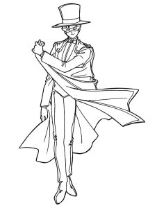 Tuxedo Mask from Sailor Moon coloring pages