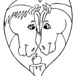 Valentine horse coloring pages