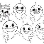 Baby sharks coloring pages