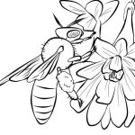 Bee Flower coloring pages