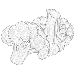 Broccoli vegetables coloring pages