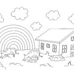 Rainbow farm coloring pages