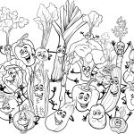 Vegetables characters coloring pages