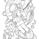 Astronauts in Outer Space coloring pages