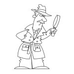 Detective hunting coloring pages